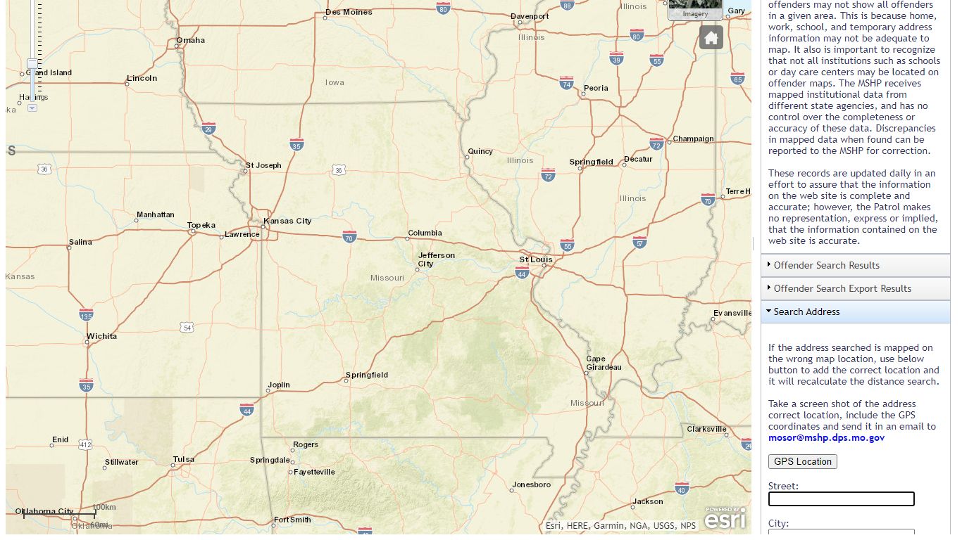 Search Missouri Sex Offender Registry Map